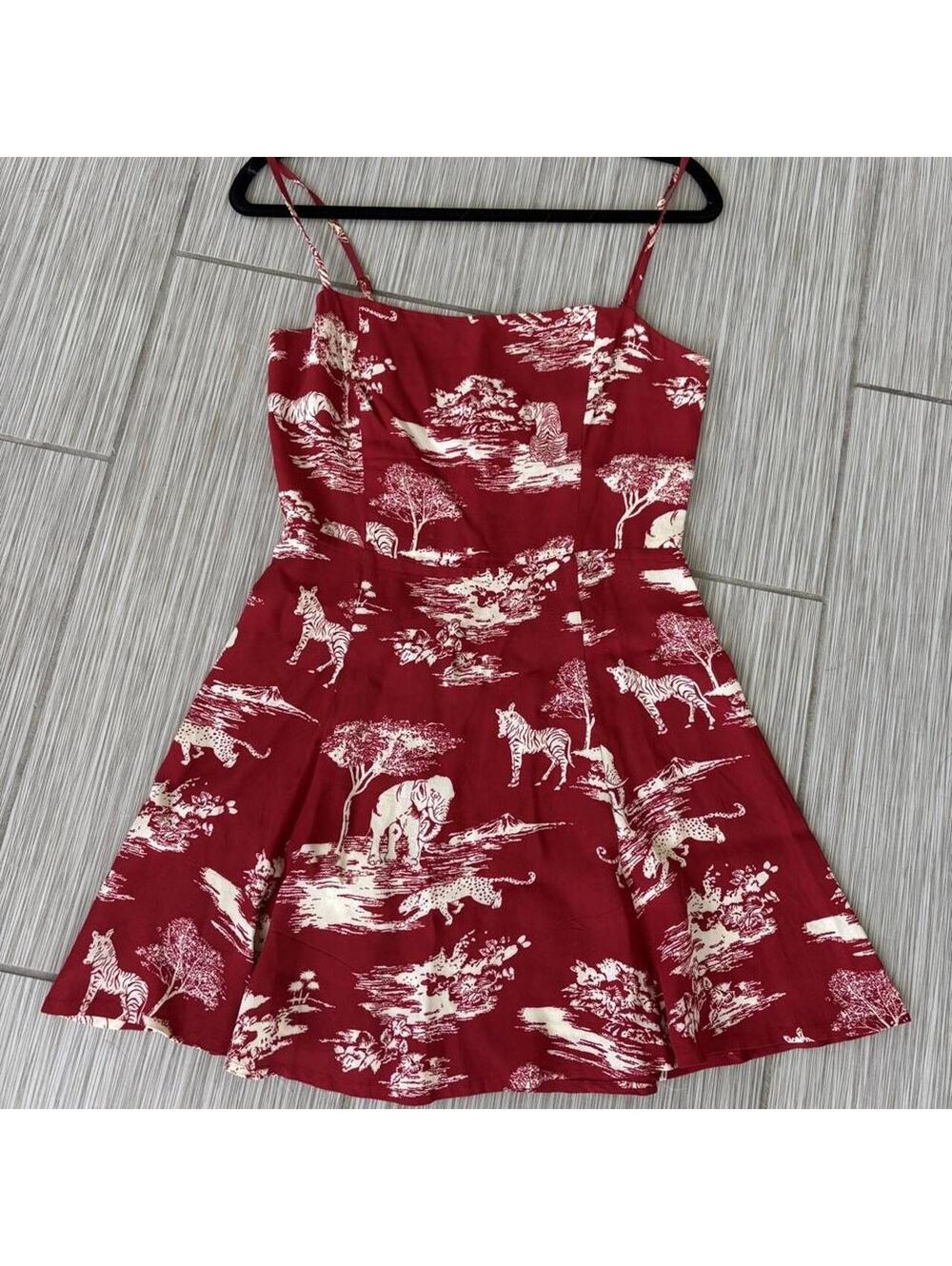 Reformation Women's Red and Multi Dress